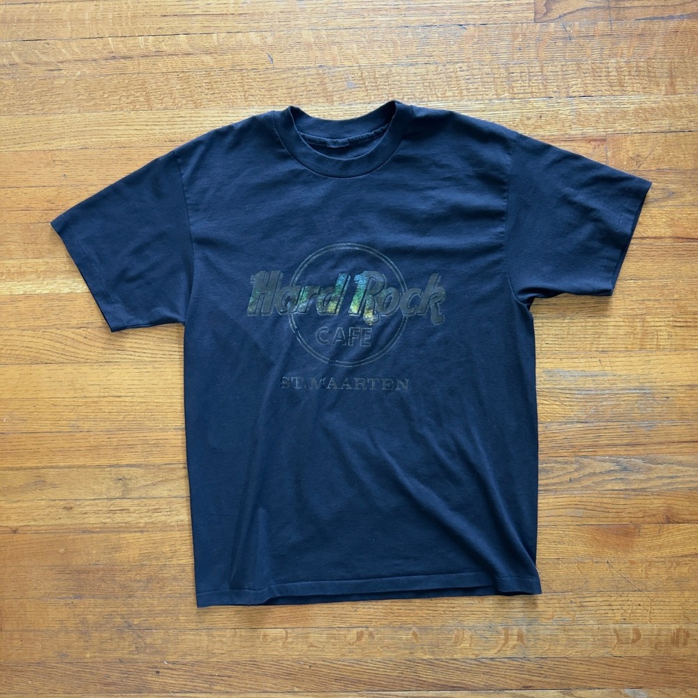 Metallic Hard Rock Cafe St. Maarten T-Shirt Graphic Print‎ Tee Menswear Large